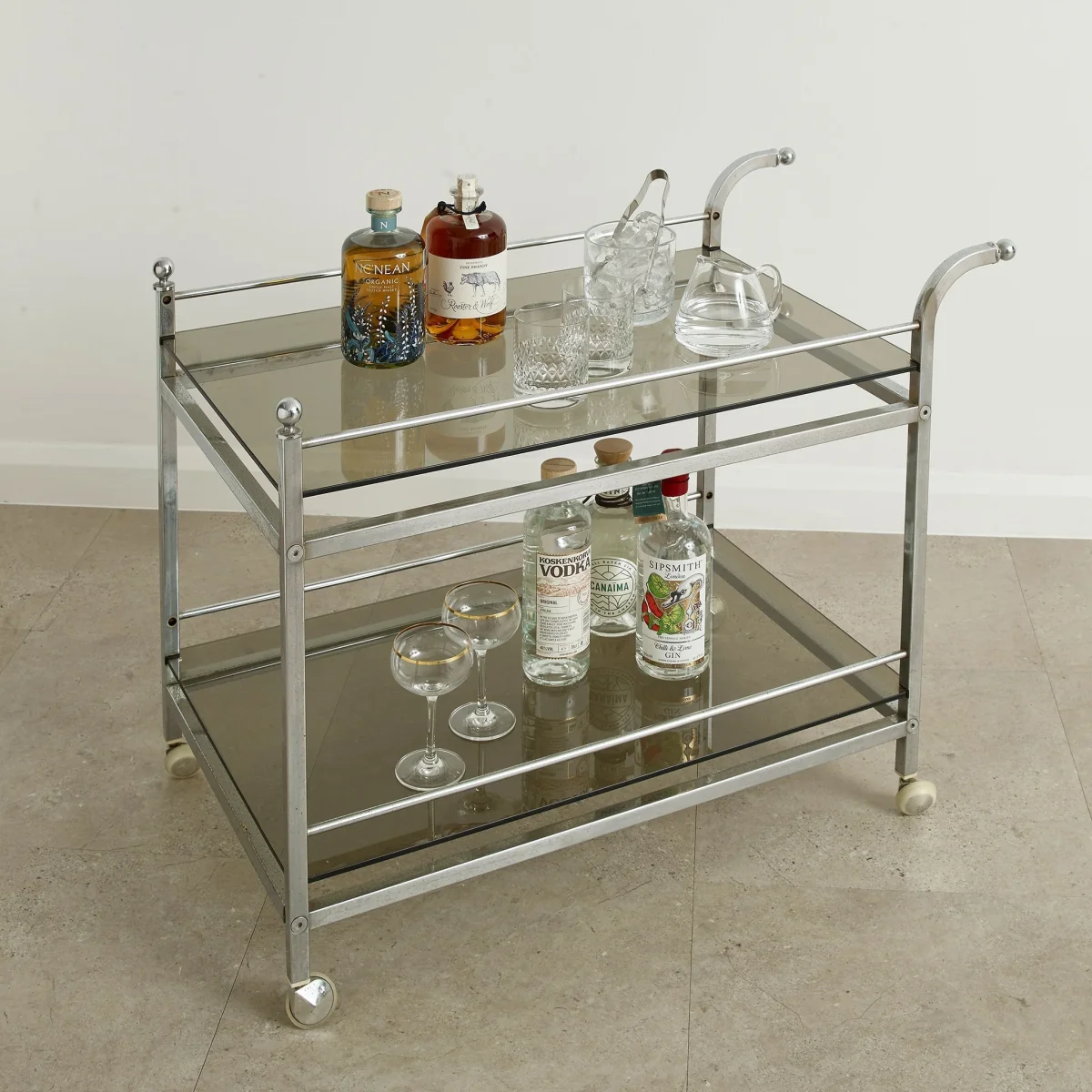 Chrome Vintage Drinks Trolley - immagine 2